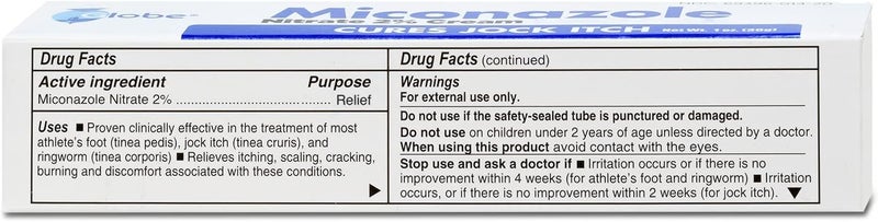 Globe Miconazole (6 Pack) 2% Nitrate 2% Antifungal Cream, Cures Most Athletes Foot, Jock Itch, Ringworm and More. 1 OZ Tube - Image 4